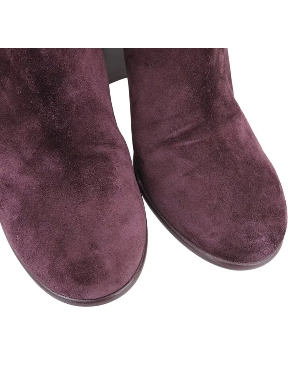 Chanel CC Logo Suede Short Boots Purple